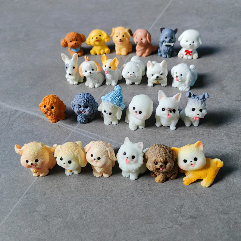 12pc かわいい小型犬子犬動物装飾樹脂クラフトミニチュアフ - Bonsai Garden Miniature のレビューと価格