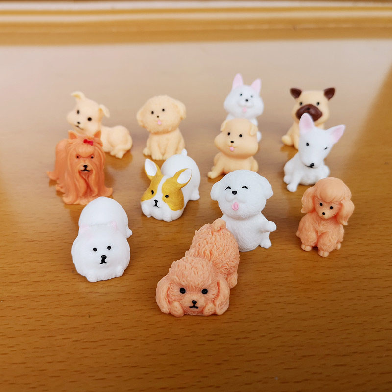 12pc かわいい小型犬子犬動物装飾樹脂クラフトミニチュアフ - Bonsai Garden Miniature のレビューと価格