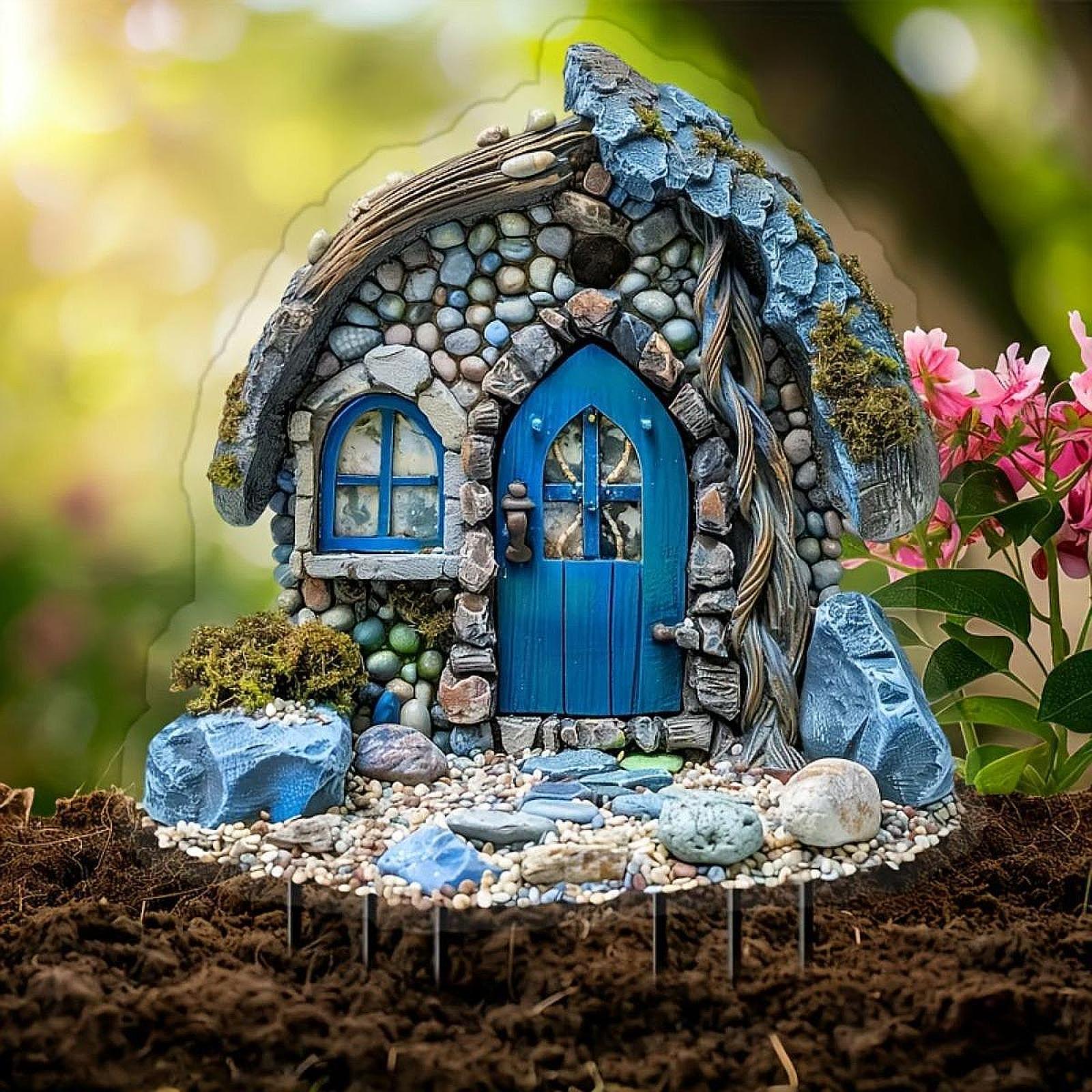 家の装飾用ガーデンステーク、2Dクリエイティブアクリルサイン - Bonsai Garden Backyard のレビューと価格