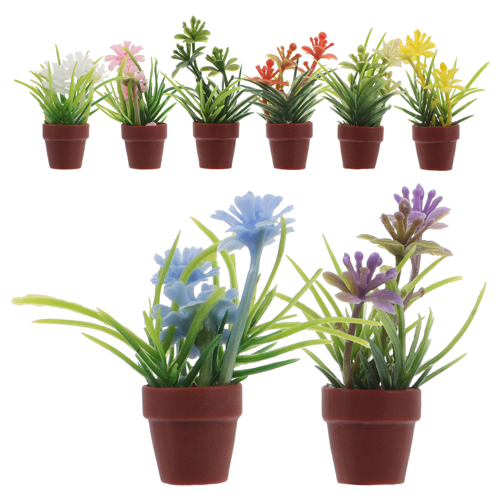 8個入りミニチュア人工鉢植え植物、リアルなミニ盆栽、景観用マ - Bonsai Garden Miniature のレビューと価格