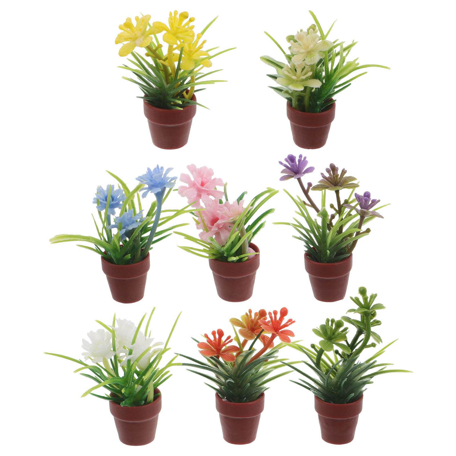8個入りミニチュア人工鉢植え植物、リアルなミニ盆栽、景観用マ - Bonsai Garden Miniature のレビューと価格