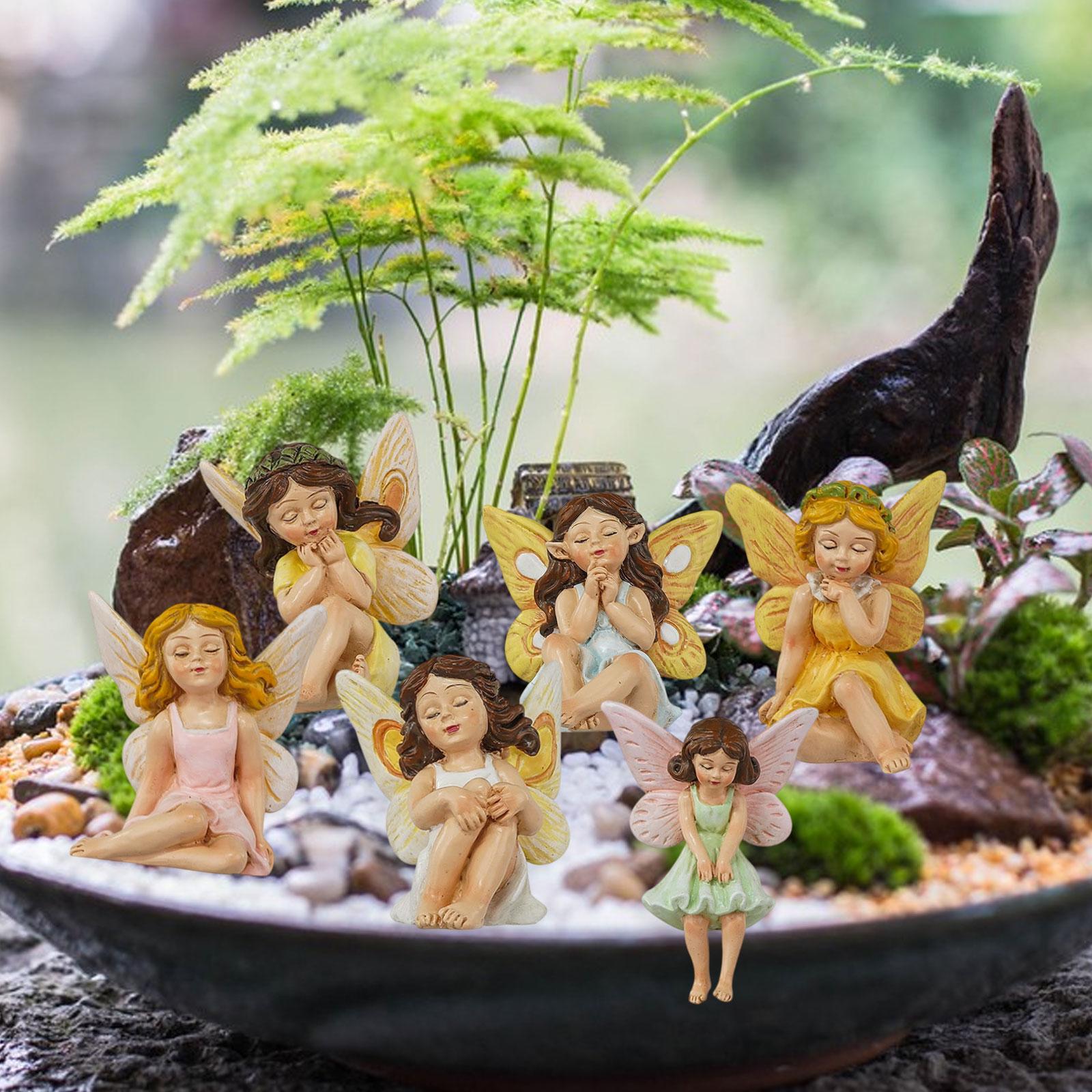 6 個の妖精の庭のアクセサリー植木鉢の装飾妖精の像の装飾品女 - Bonsai Garden Backyard のレビューと価格