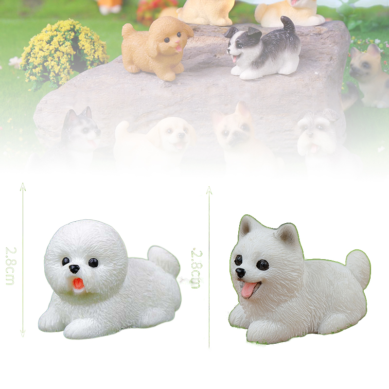 かわいい小型犬の子犬の動物の装飾樹脂工芸ミニチュアフィギュア - Bonsai Garden Miniature のレビューと価格