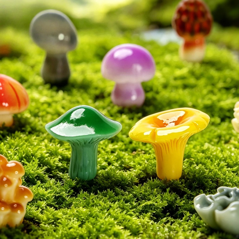 10個入り クリエイティブミニチュア盆栽庭園装飾キノコアクセ - Bonsai Garden Miniature のレビューと価格